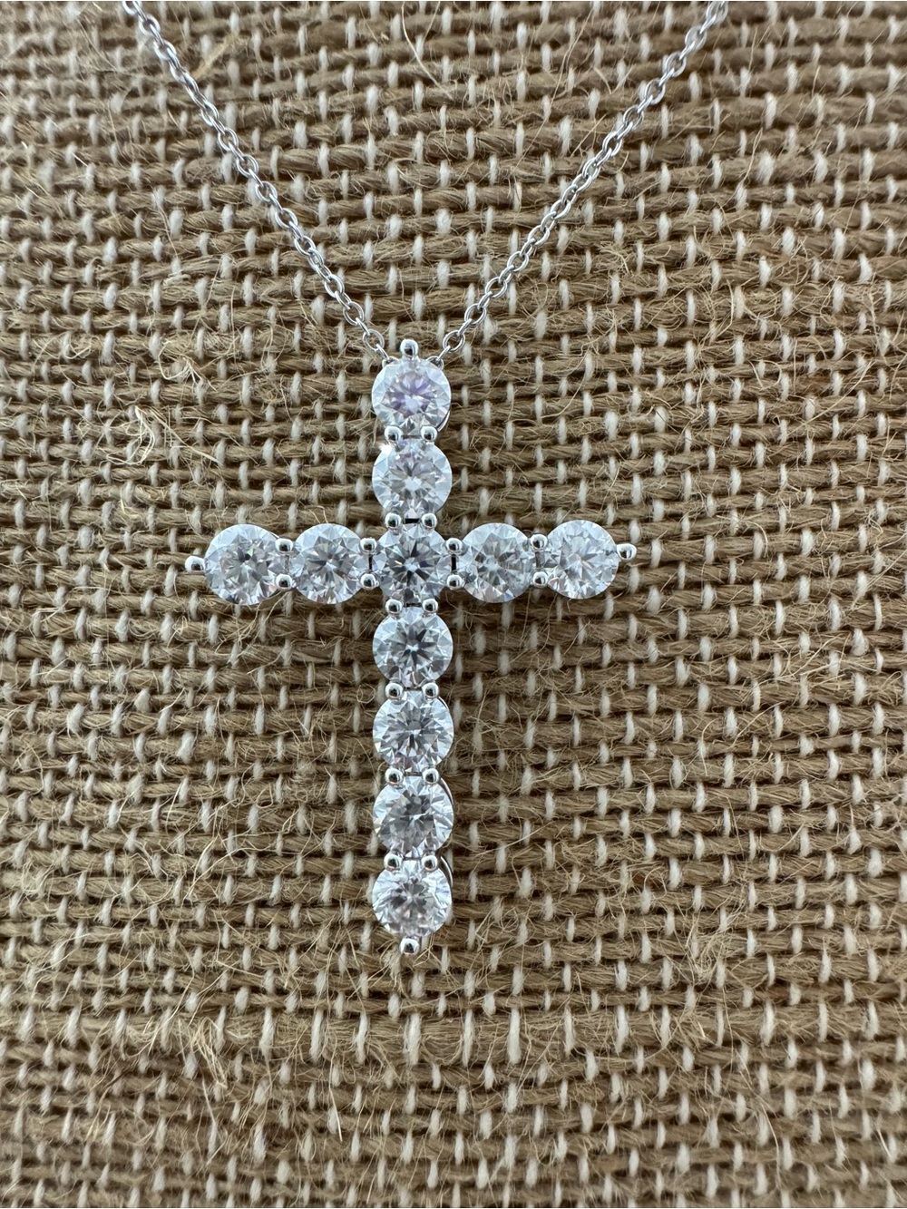 Moissanite cross Pendant with Necklace